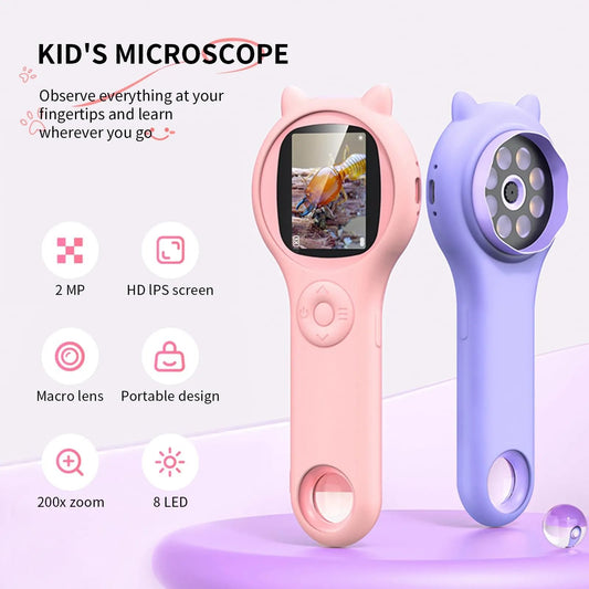 40% OFF🔥Microscope For Kids - Portable Handheld Magnifying Glass For Kids