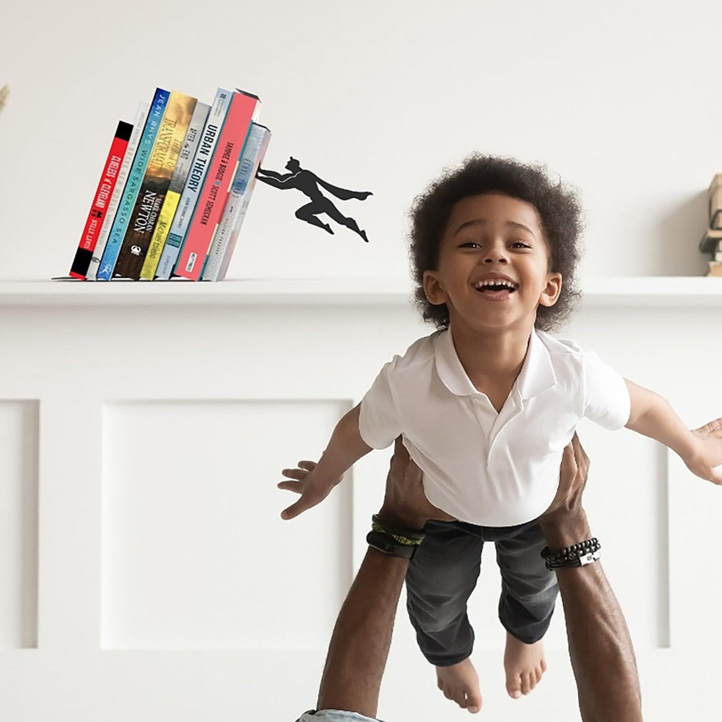 Flying Man Invisible Bookshelf