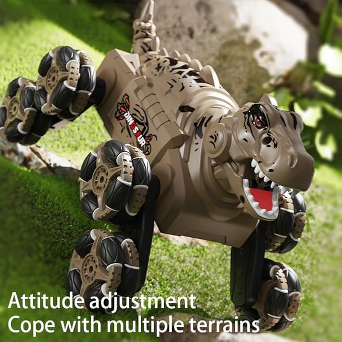 Dinosaur remote control car, gesture sensing remote control stunt car with spray and lights, novel children's toys