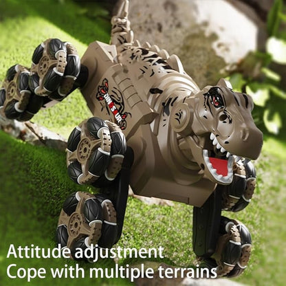Dinosaur remote control car, gesture sensing remote control stunt car with spray and lights, novel children's toys