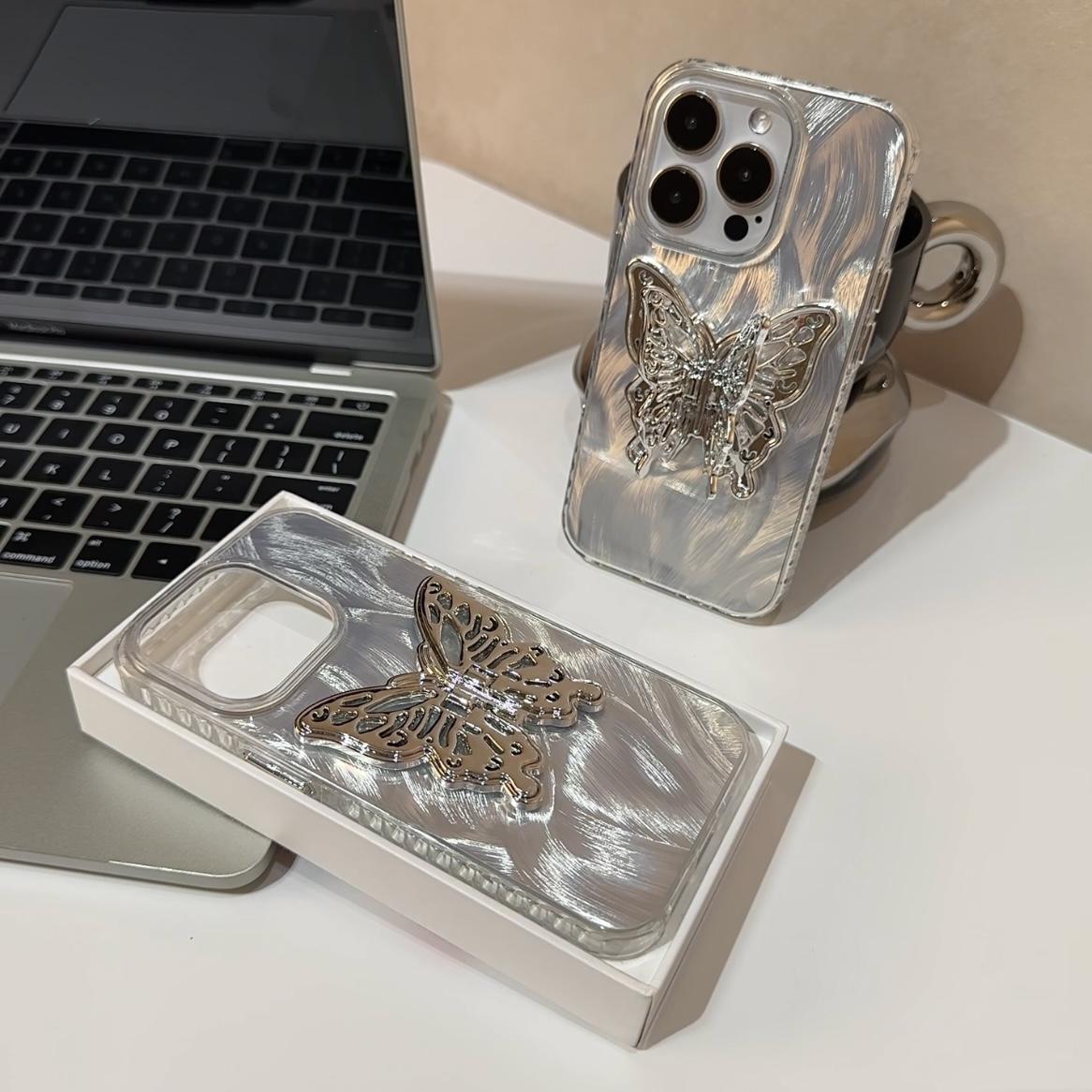 🦋Butterfly phone case with stand for iPhone