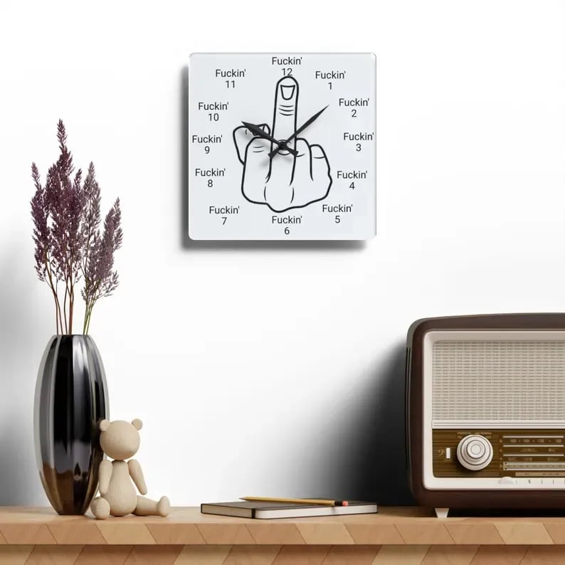 The Last Day 40% OFF🔥Middle finger Wall Clock