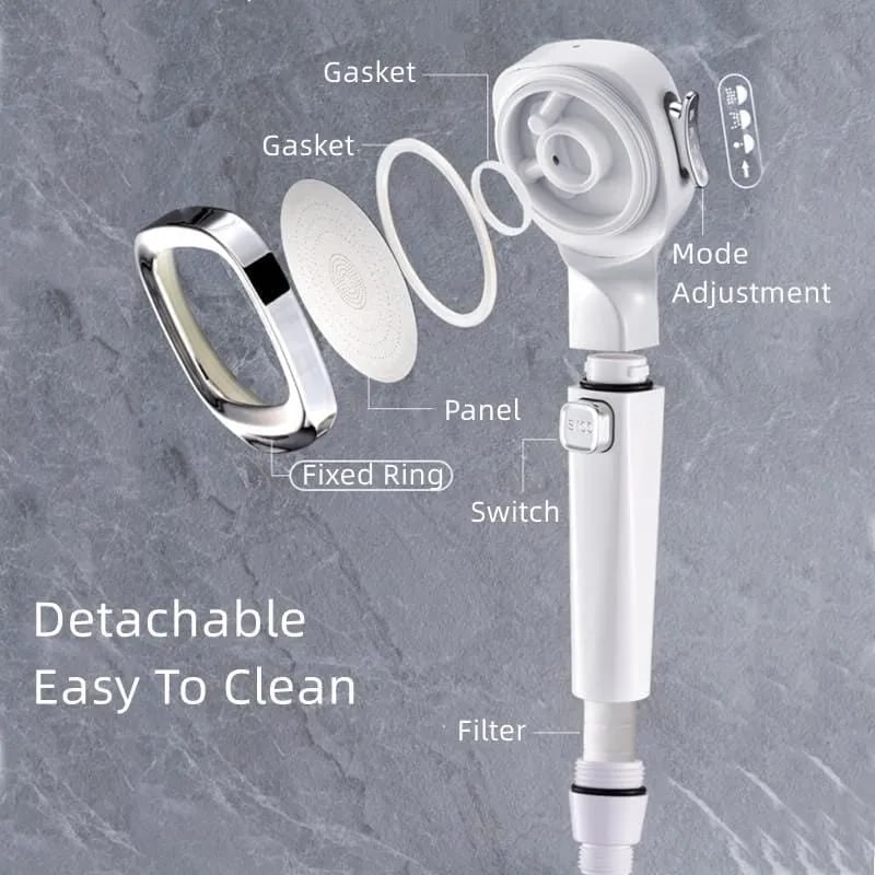 🚿4-mode Handheld Pressurized Shower Head with Pause Switch