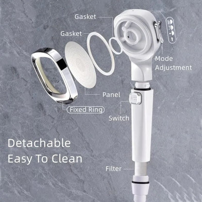 🚿4-mode Handheld Pressurized Shower Head with Pause Switch