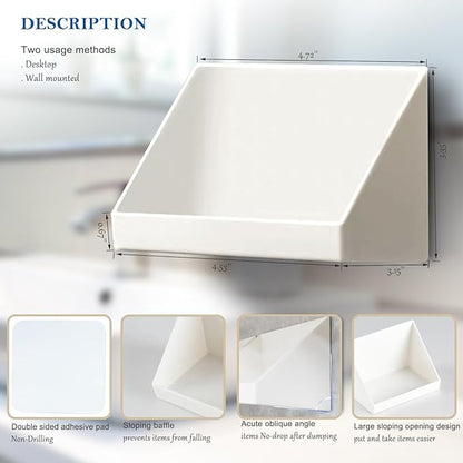 Adhesive Wall Mounted Storage Organizer, Non-Drilling Hanging Storage Tray