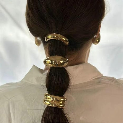Metal Geometric Elastic Hair Ties