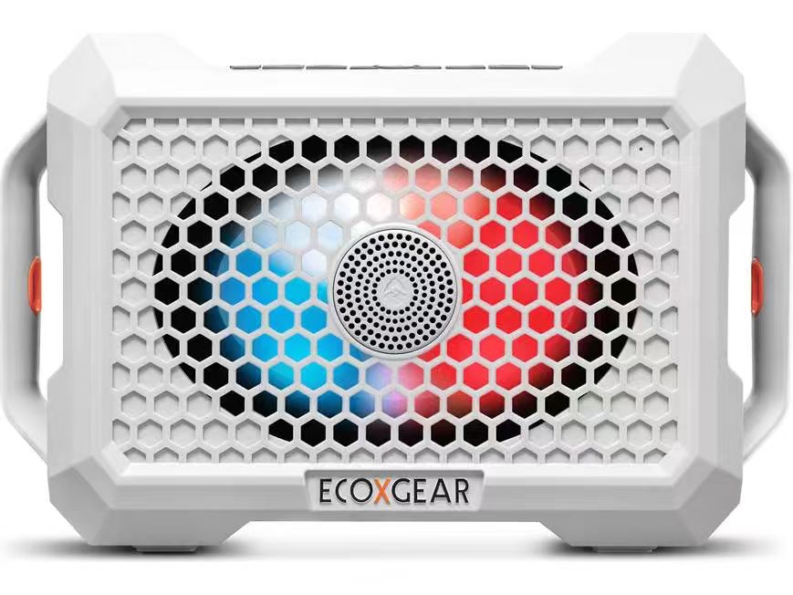Waterproof portable Bluetooth® speaker with built-in party lights (Whitewater)