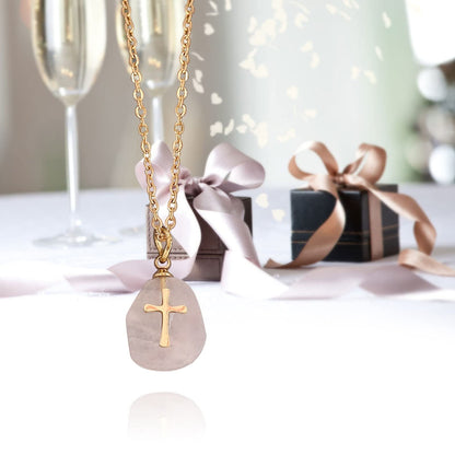 Amethyst Gold Cross Necklace