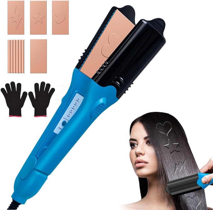 3D Hair Crimper  with 5 Interchangeable Plates