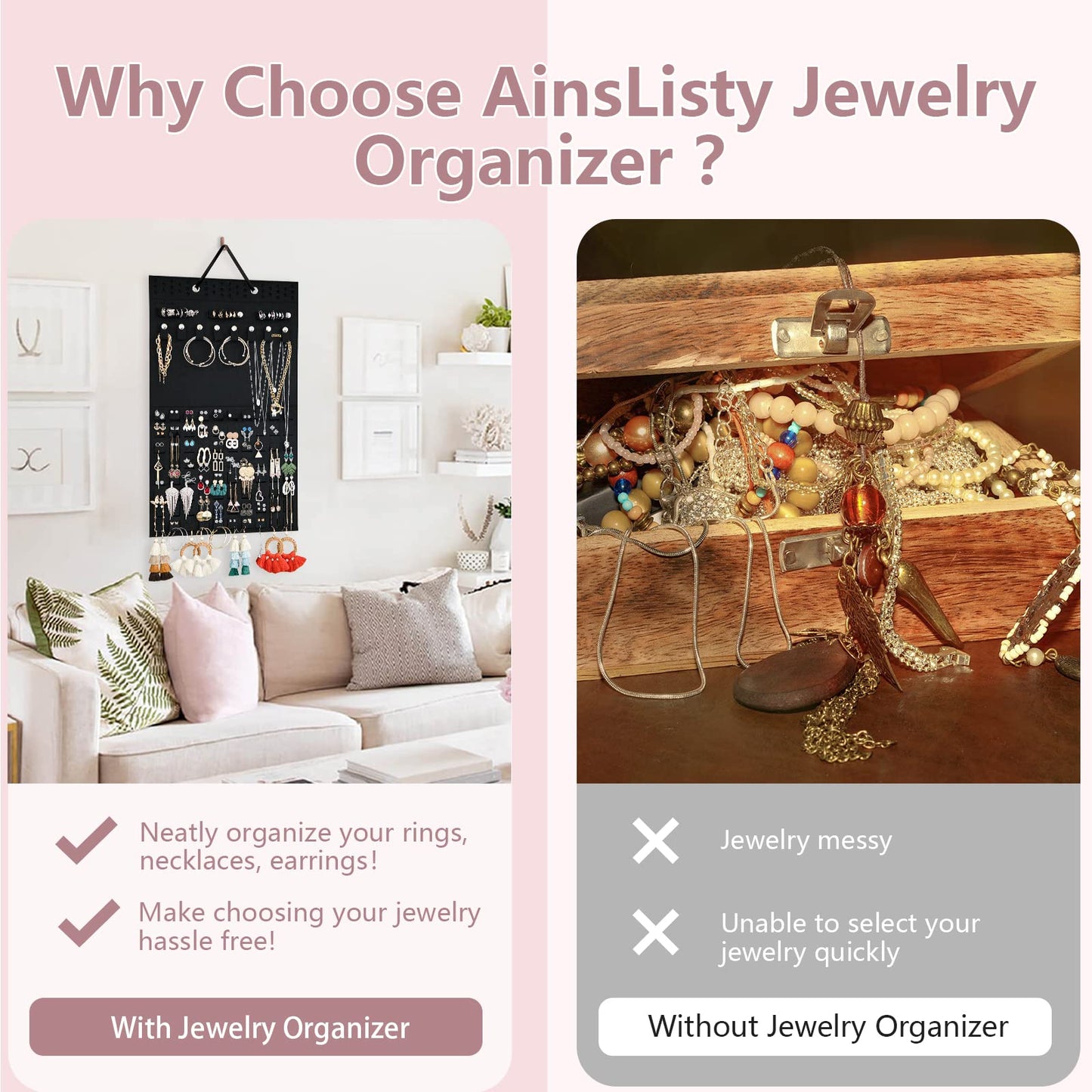 🔥 Felt Hanging Jewelry Organizer