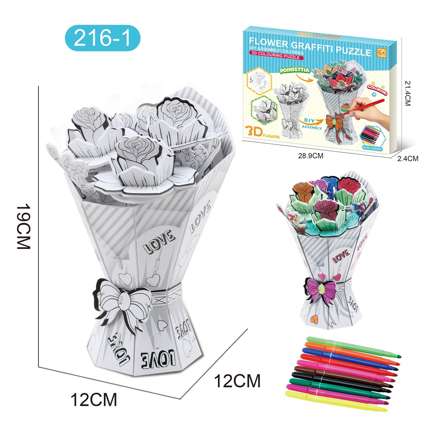 🧩3D Graffiti Paper Flower Puzzle🌹