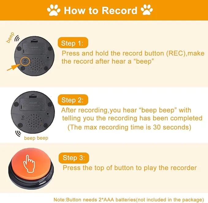 40% OFF🔥Voice Recording Button🐶Dog Buttons for Communication Pet Training Buzzer