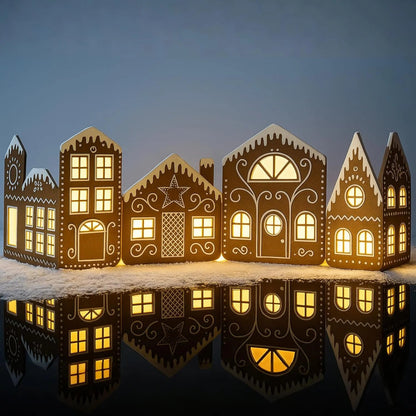 💥Last Day Sale 49% Off🏠LED Christmas Gingerbread House Cardboard Kit🎄