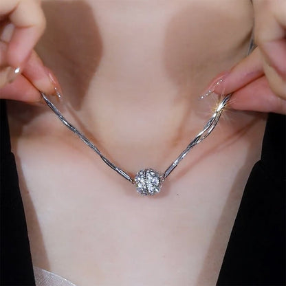 ✨Elegant Magnetic Silver Ball Pendant Necklace