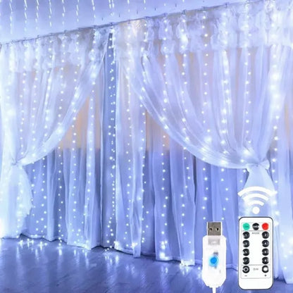Merry Glow Christmas Curtain Lights