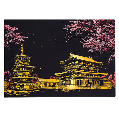 Scratch Paper Rainbow Painting Sketch Pads DIY Art Craft Night View