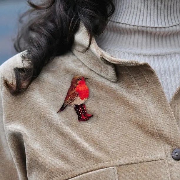40% OFF🐦Robin Wooden Brooch