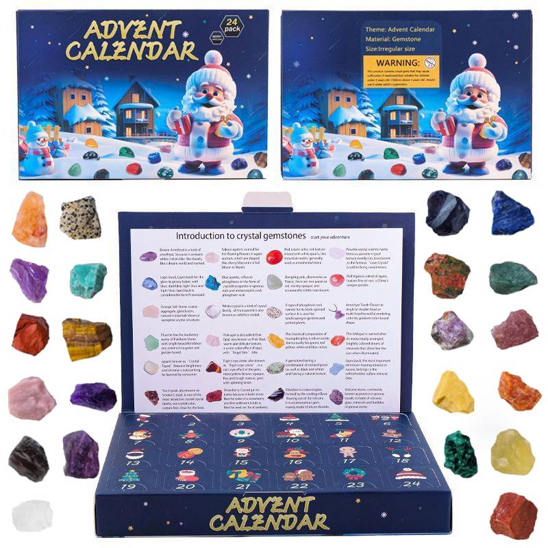 🎅2024 Natural Crystal Christmas Countdown Gift Box🔥40% OFF
