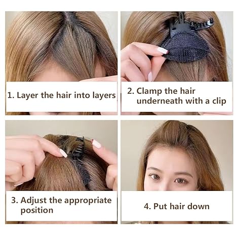 Black Puff Hair Head Cushion Hair Volume Clips