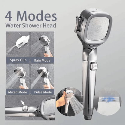 🚿4-mode Handheld Pressurized Shower Head with Pause Switch