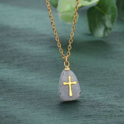 Amethyst Gold Cross Necklace