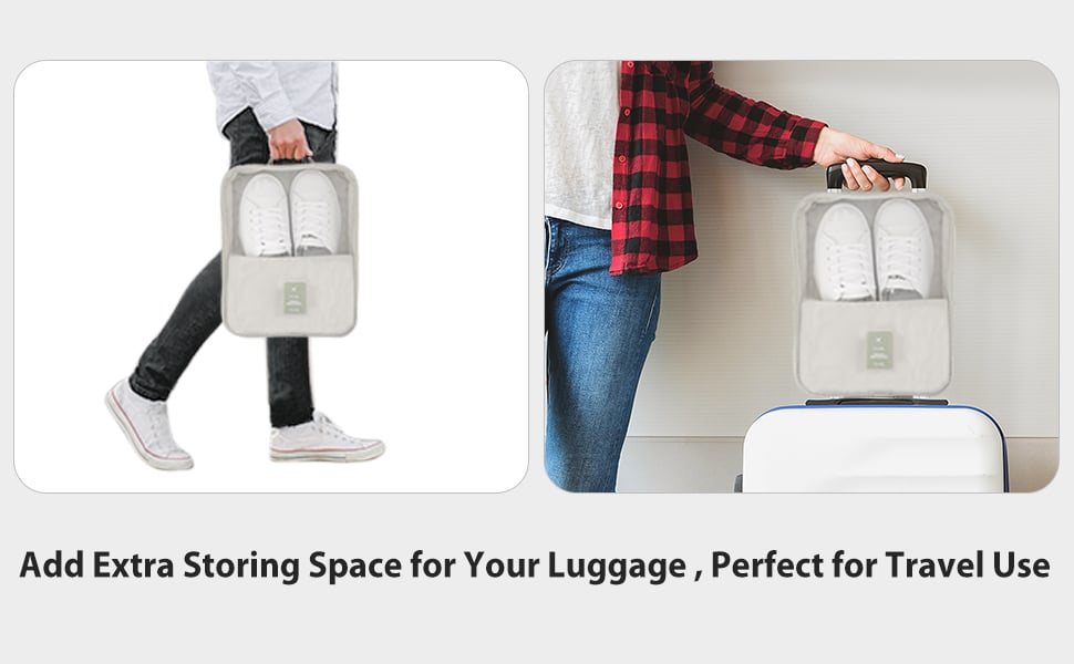 Travel Shoe Bag Holds 3 Pair of Shoes