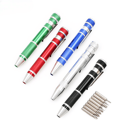 (40% OFF) Multifunctional 8 In 1 Mini Aluminum Pen Screwdriver