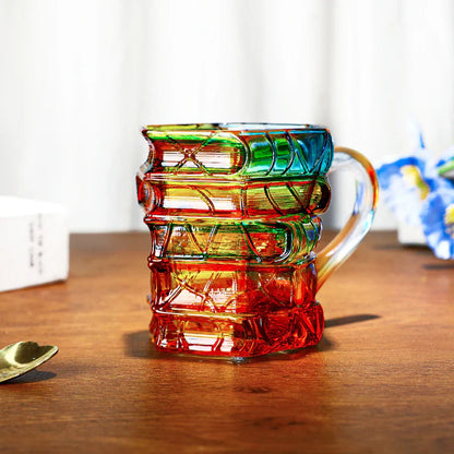 Innovative 3D Painting Book Coffee Cup, Unique Stacked Book Mug, Perfect Gift for Literature Lovers, Creative Colorful Book Gift