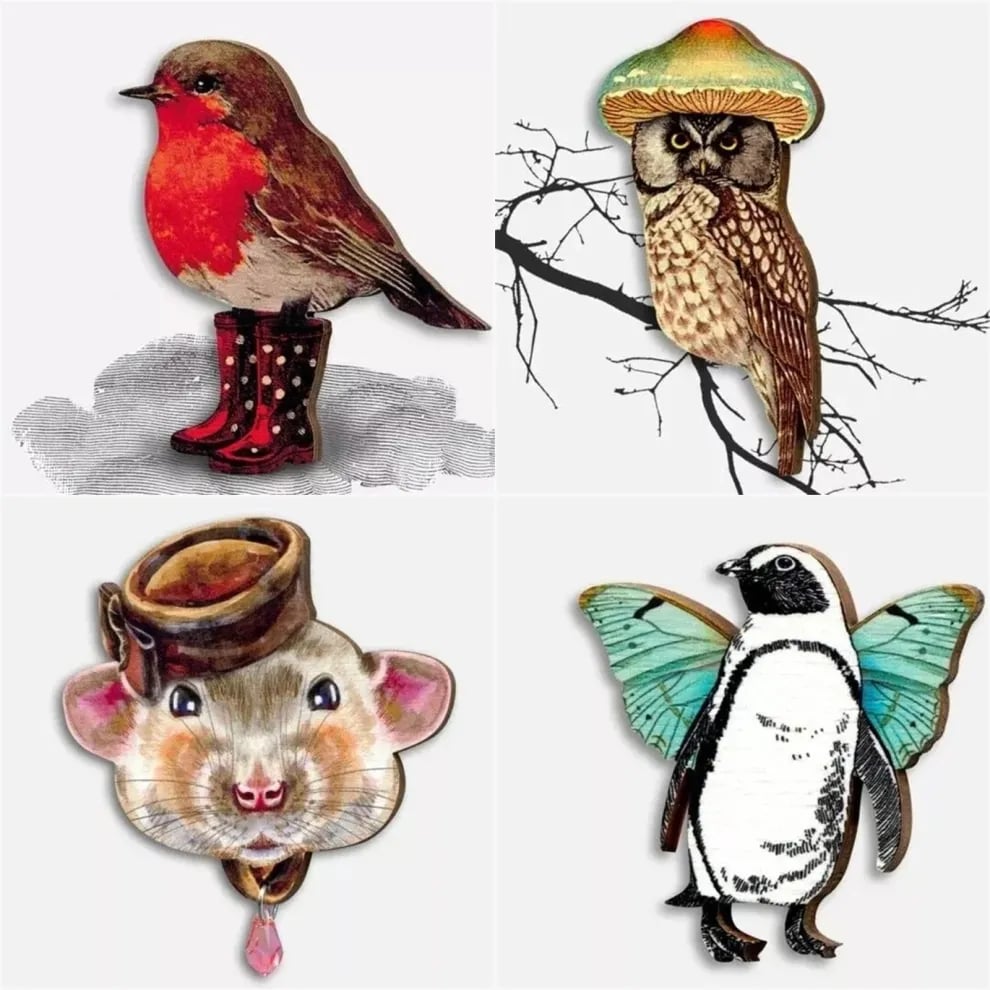 40% OFF🐦Robin Wooden Brooch