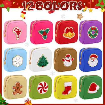 🎄 Christmas Preppy Patch Makeup Bags - Your Festive Style Companion! ✨