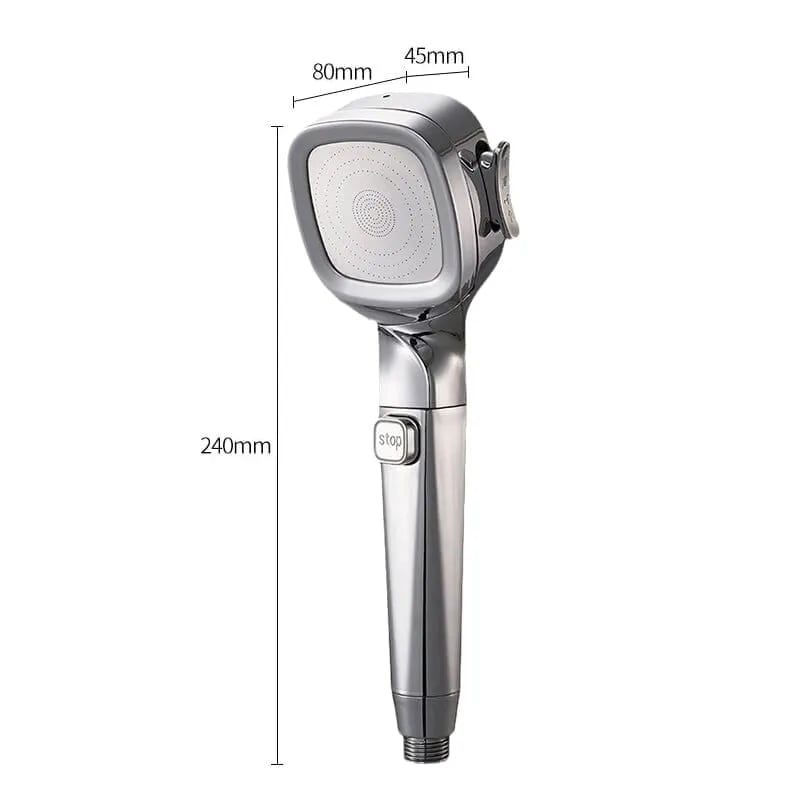 🚿4-mode Handheld Pressurized Shower Head with Pause Switch