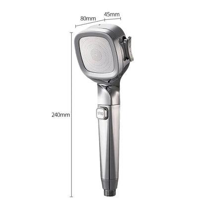🚿4-mode Handheld Pressurized Shower Head with Pause Switch
