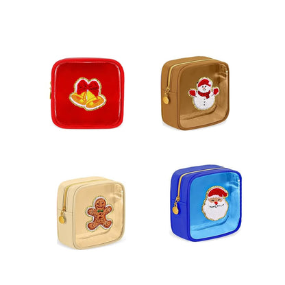 🎄 Christmas Preppy Patch Makeup Bags - Your Festive Style Companion! ✨