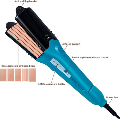 3D Hair Crimper  with 5 Interchangeable Plates