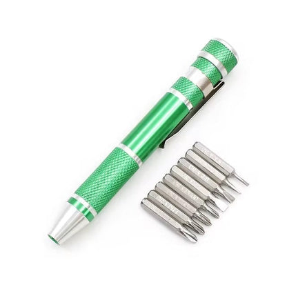 (40% OFF) Multifunctional 8 In 1 Mini Aluminum Pen Screwdriver