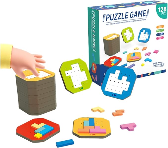 128Pcs Colorful Block Jigsaw Puzzle Game-1