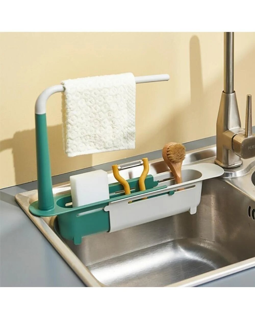 Telescopic 2-in-1 Sink Storage Rack Holder