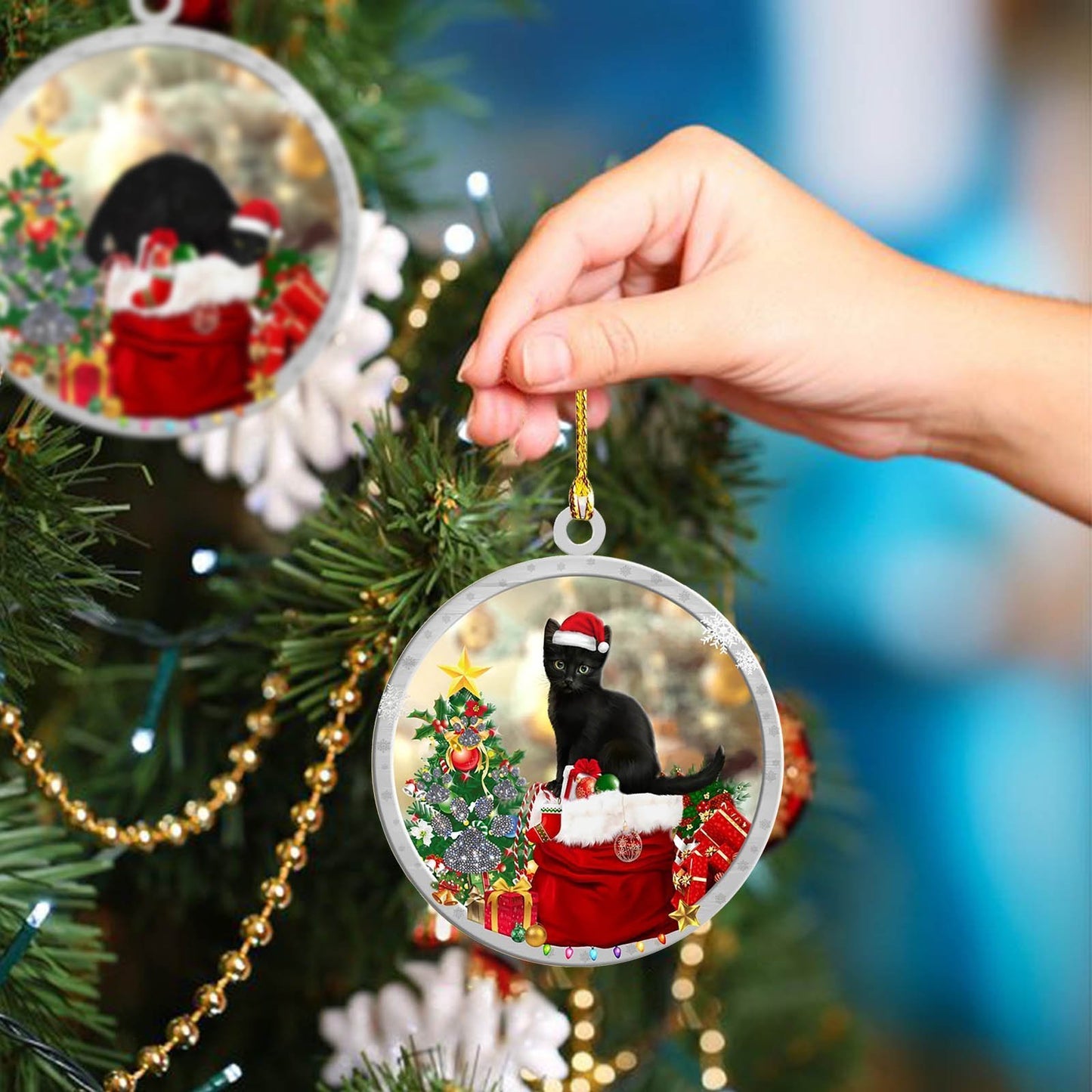 🎅Christmas sale 45% off🐈Christmas Black Cat Ornament🎄