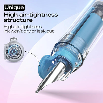 Retractable Fine Nib Pens Set Includes 5 Ink Cartridges