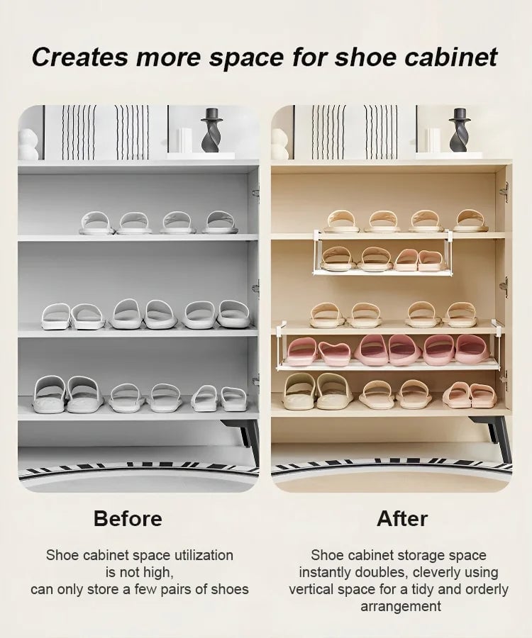 Multi-functional tiered partition shoe rack