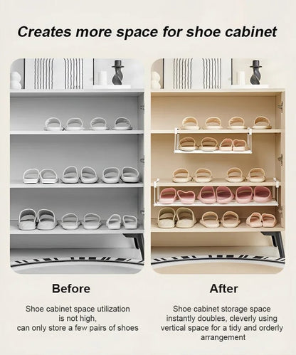 Multi-functional tiered partition shoe rack