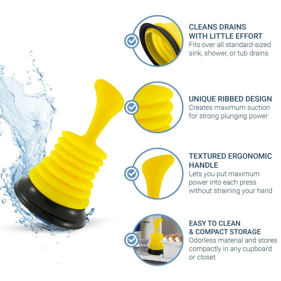 40% OFF🔥Small Sink Plunger for Kitchen & Bathroom Sink Drains