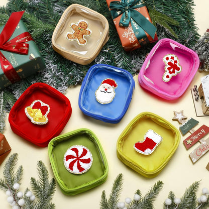 🎄 Christmas Preppy Patch Makeup Bags - Your Festive Style Companion! ✨