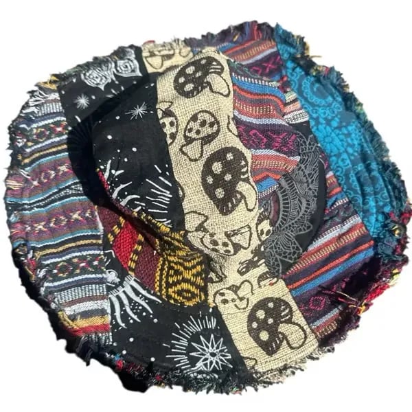 🎩Patchwork Multi-Color Mushroom Hat