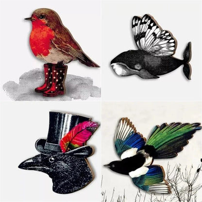40% OFF🐦Robin Wooden Brooch