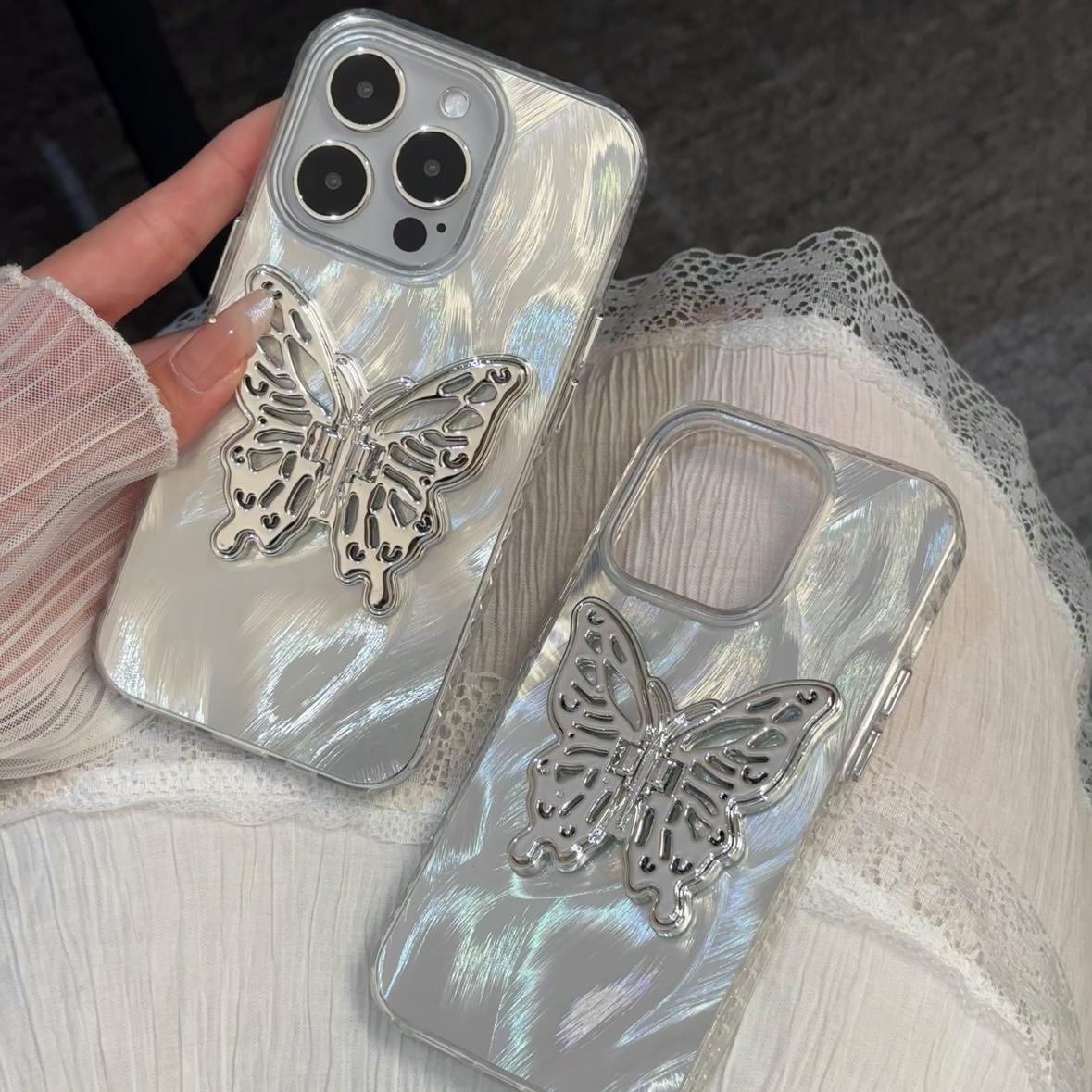 🦋Butterfly phone case with stand for iPhone