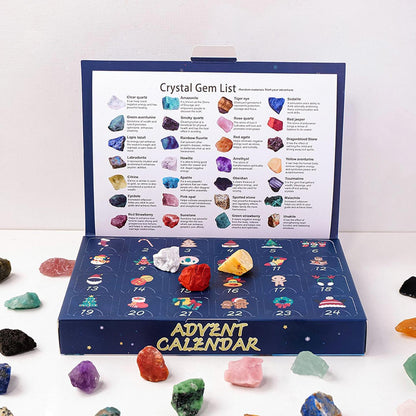 🎅2024 Natural Crystal Christmas Countdown Gift Box🔥40% OFF