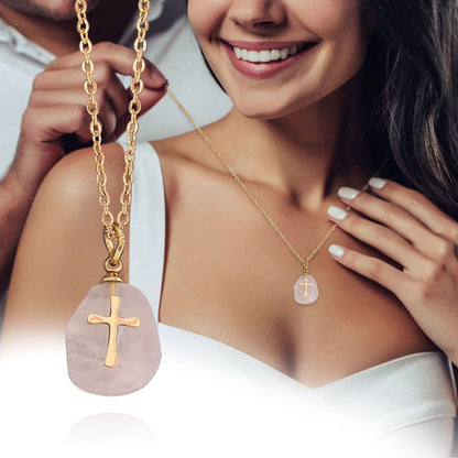 Amethyst Gold Cross Necklace