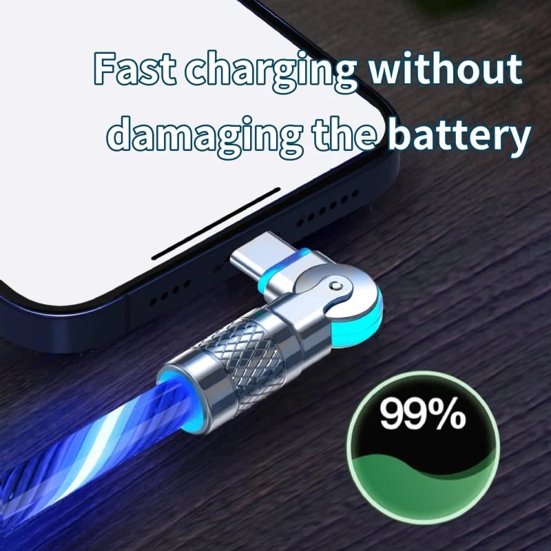 📱LAST DAY 40% OFF⚡180° rotating fast charging cable with light