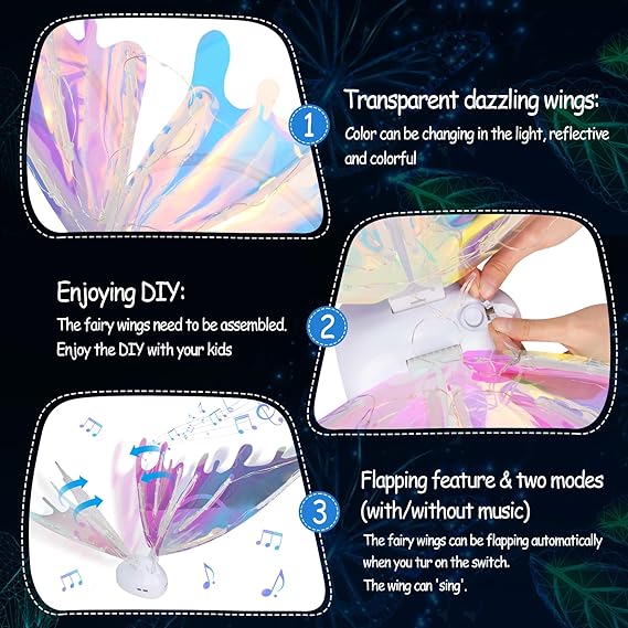 🔥  Electric Butterfly Elf Wings with Glowing Lights